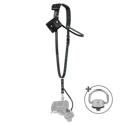 Einzel-Kameratasche mit Taschen, Schwarz