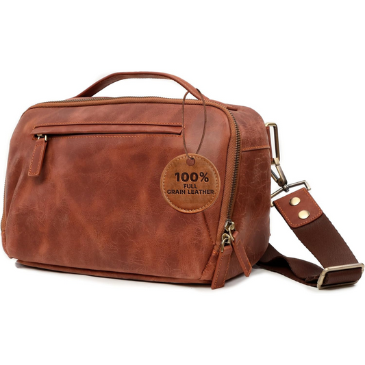 Kameratasche aus Leder 
