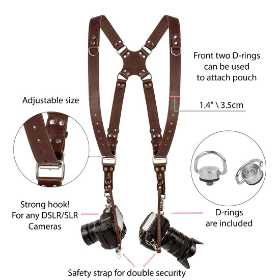 Brown Dual Camera Harness Used - Coiro Shop